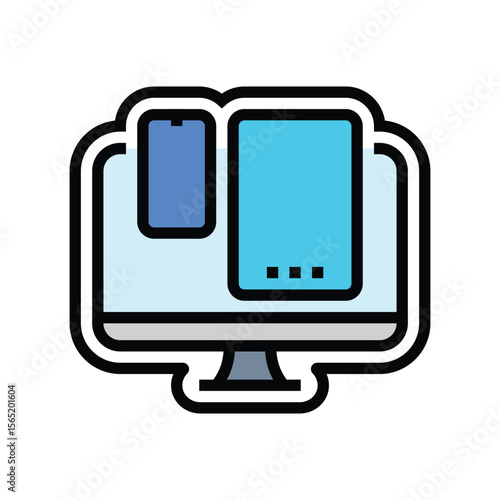 multi device compatibility color icon vector illustration