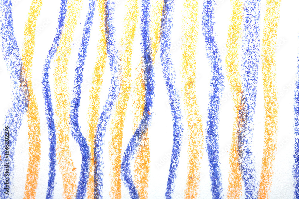 Crayon wiggly drawing lines in different colours on white background Crayon wiggly drawing lines in different colours on white background