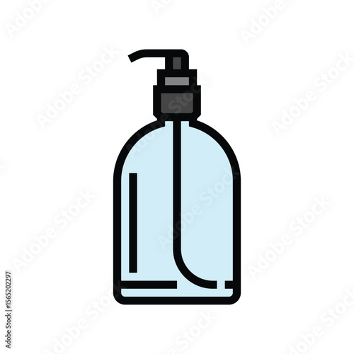 transparent soap bottle design color icon vector illustration