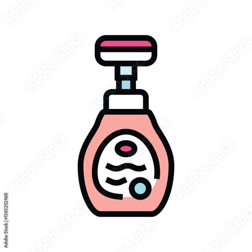 kid friendly liquid soap packaging color icon vector illustration