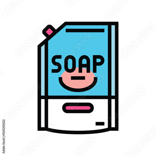 refill pouch liquid soap color icon vector illustration
