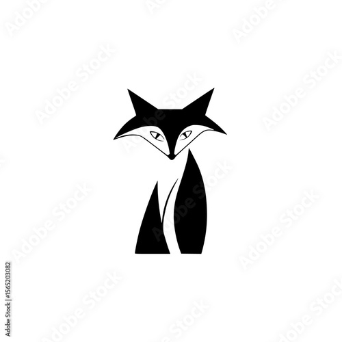 Silhouette pictogram of a fox design showcasing minimalist style and artistry suitable for various applications