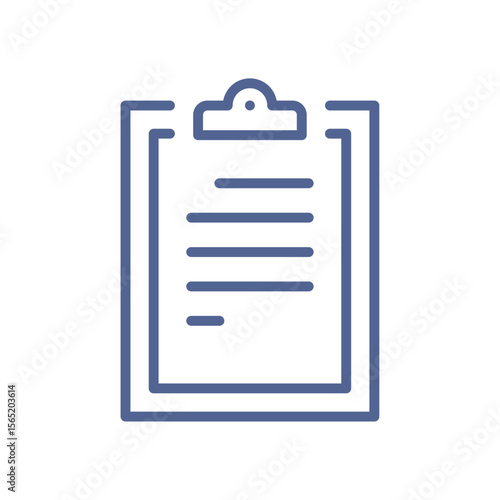 Checklist icon, minimal clipboard symbol representing task management, planning process, work list, productivity control and organized workflow tracking flat vector illustration.
