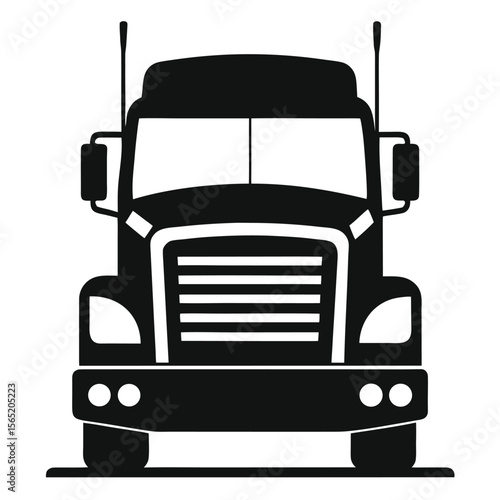 Yellow cargo truck vector illustration isolated on white background