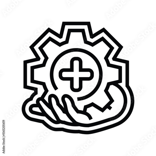 easy installation line icon vector illustration