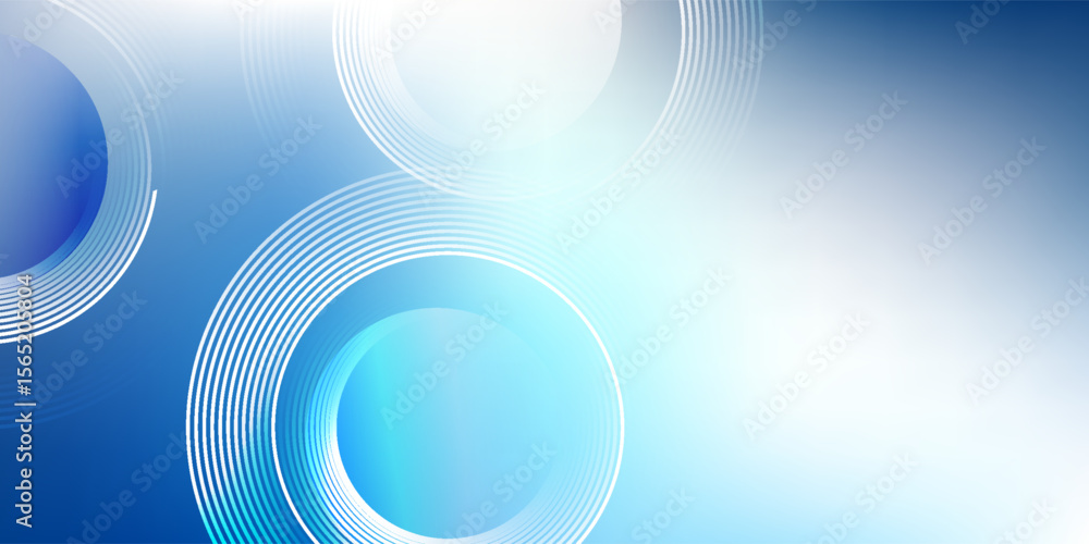 Obraz premium Futuristic Blue Abstract Background with Circular Line Patterns. Modern trendy design in Vector Illustration