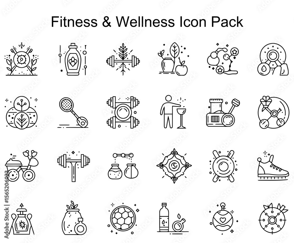Obraz premium Fitness & Wellness Icon Pack