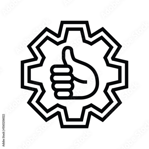 hassle free operation line icon vector illustration