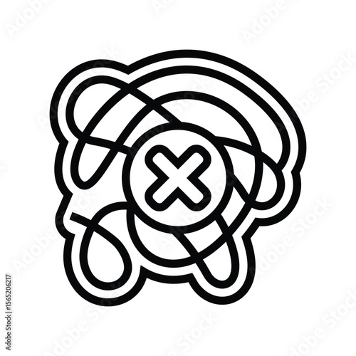 no mess design line icon vector illustration
