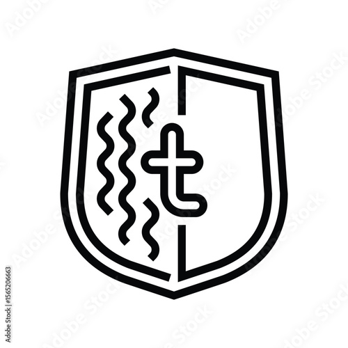 overheat protection line icon vector illustration