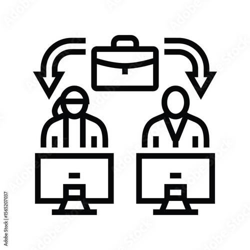 workplace equality line icon vector illustration