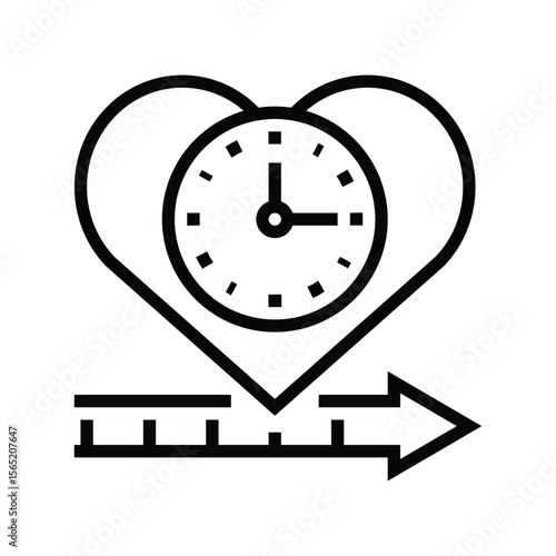 life expectancy line icon vector illustration