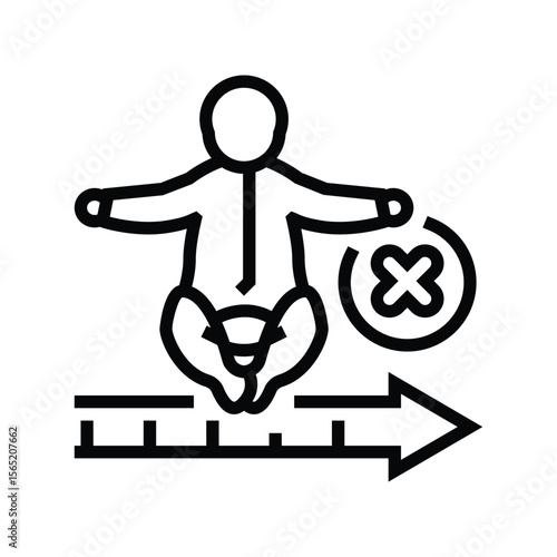 infant mortality rate line icon vector illustration