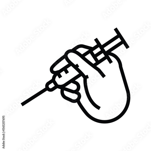 vaccination coverage line icon vector illustration