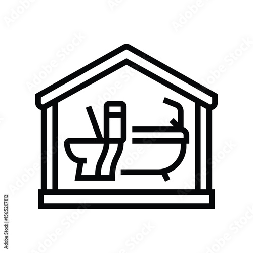 sanitation facilities line icon vector illustration