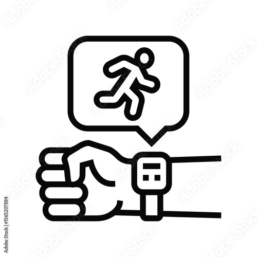physical activity tracker line icon vector illustration