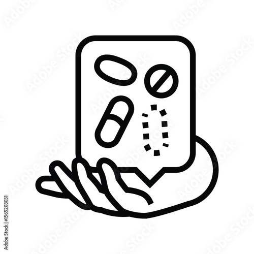 access essential medicines line icon vector illustration