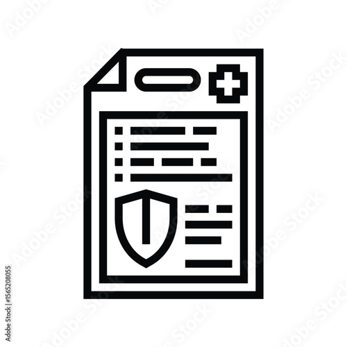 health insurance line icon vector illustration
