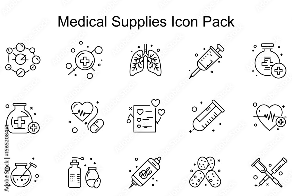 Fototapeta premium Medical Supplies Icon Pack