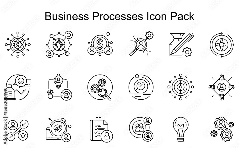 Fototapeta premium Business Processes Icon Pack