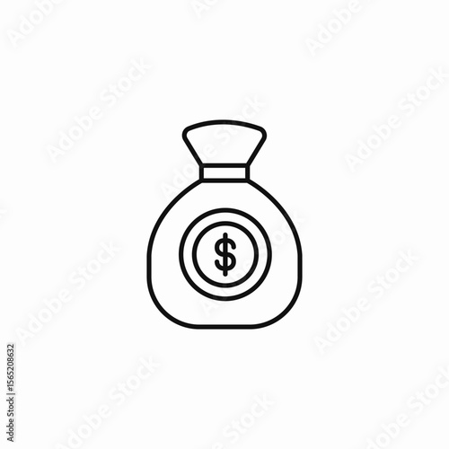 full money bag icon sign vector