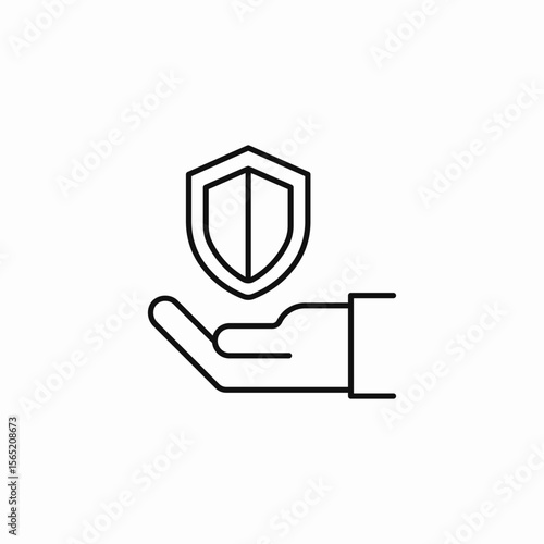 hand holding shield icon sign vector