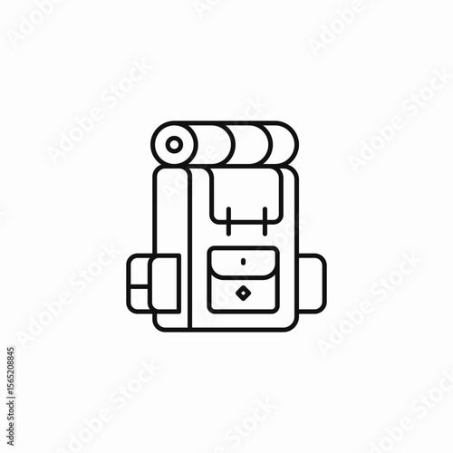 hiking camping backpack icon sign vector