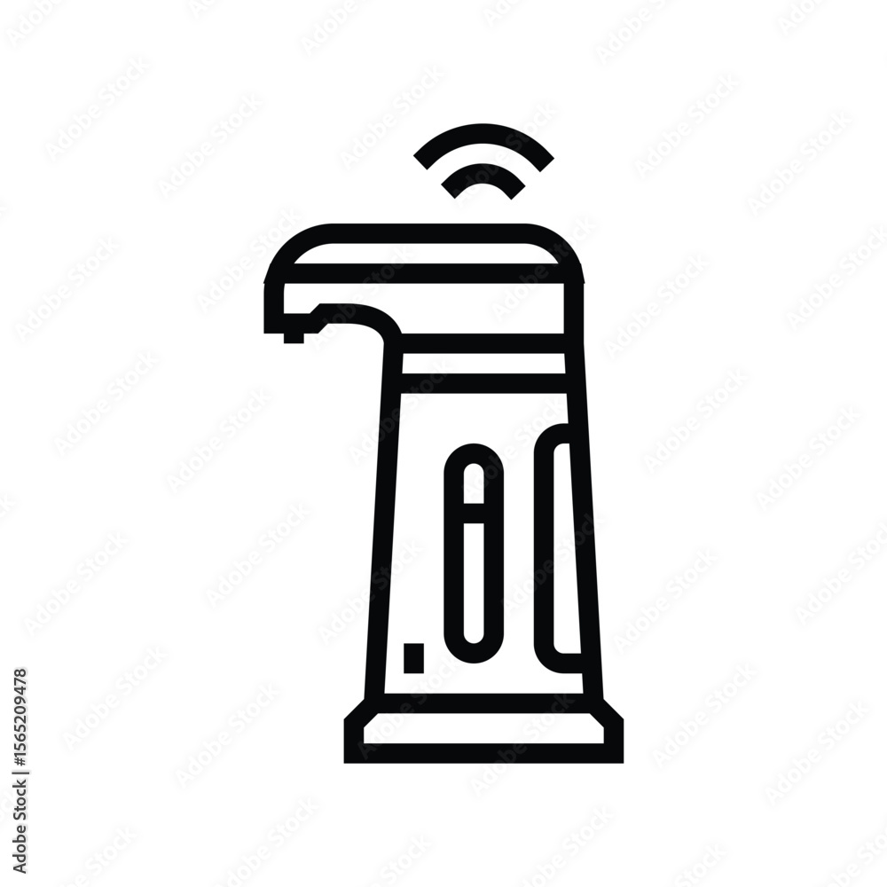 Fototapeta premium sensor activated soap dispenser line icon vector illustration
