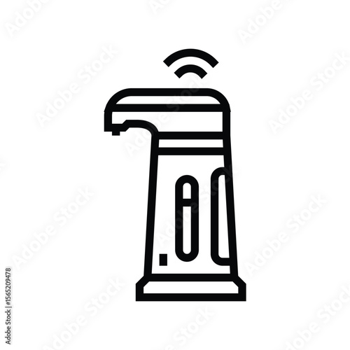 sensor activated soap dispenser line icon vector illustration