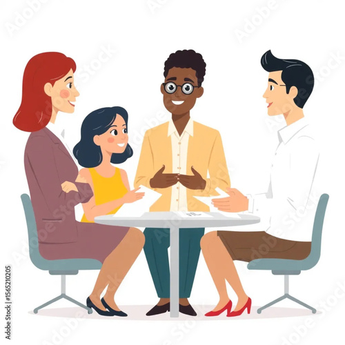 A small team of three coworkers are discussing the agenda for an upcoming event. The atmosphere is professional yet relaxed.