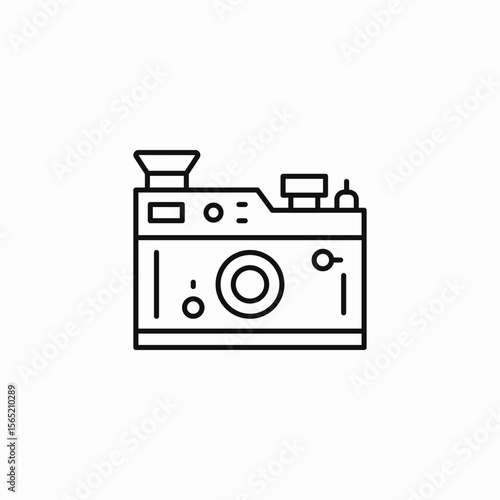vintage film camera icon sign vector