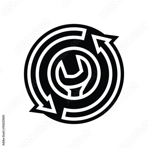 simple maintenance glyph icon vector illustration