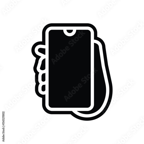 one hand operation glyph icon vector illustration