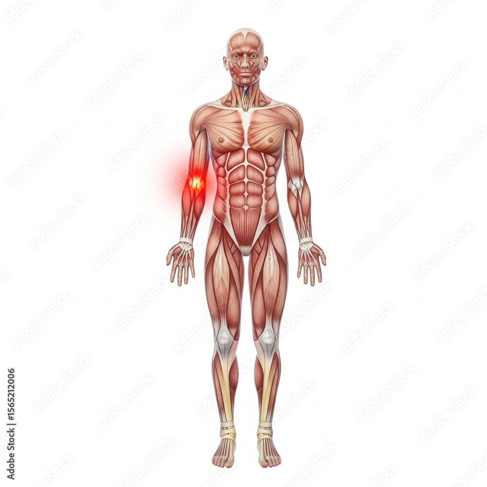 Full Body Muscle Anatomy with Elbow Pain Full Body Muscle Anatomy with Elbow Pain