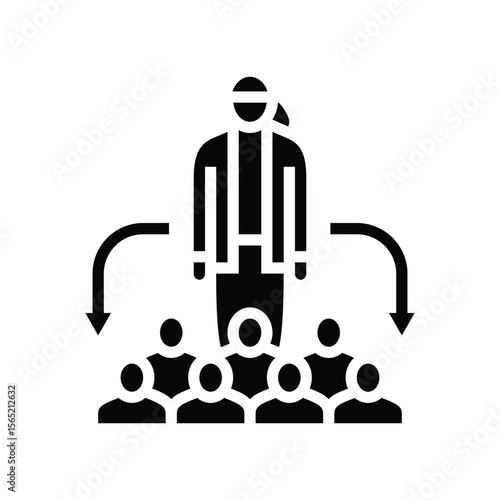 shared leadership roles glyph icon vector illustration