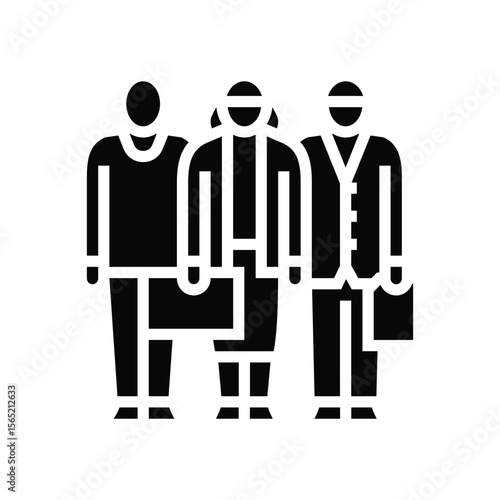 diverse team glyph icon vector illustration