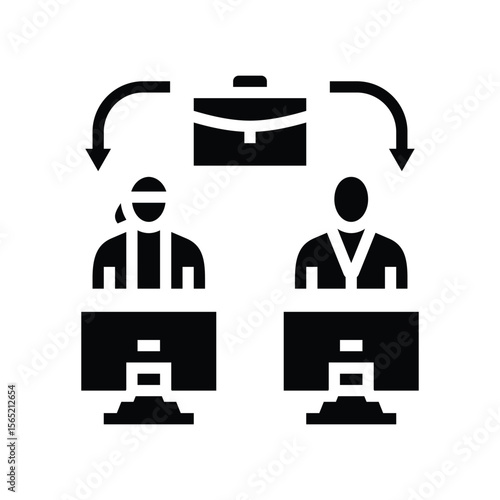 workplace equality glyph icon vector illustration