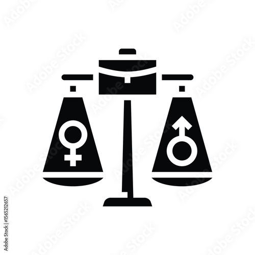 equal opportunity briefcase glyph icon vector illustration