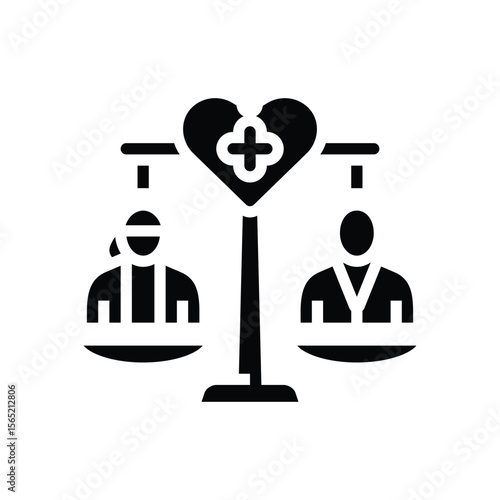 equal access healthcare glyph icon vector illustration