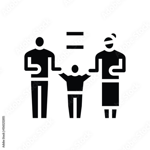 mother father equal parenting glyph icon vector illustration