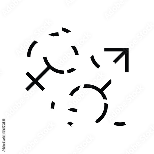 breaking gender stereotypes glyph icon vector illustration