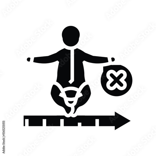 infant mortality rate glyph icon vector illustration