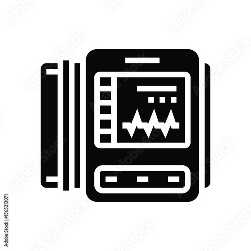 blood pressure gauge glyph icon vector illustration