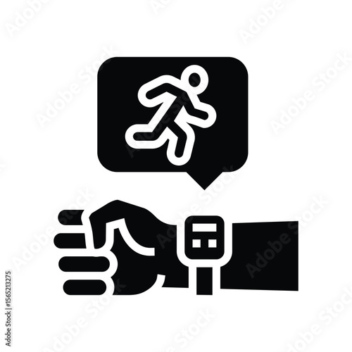 physical activity tracker glyph icon vector illustration