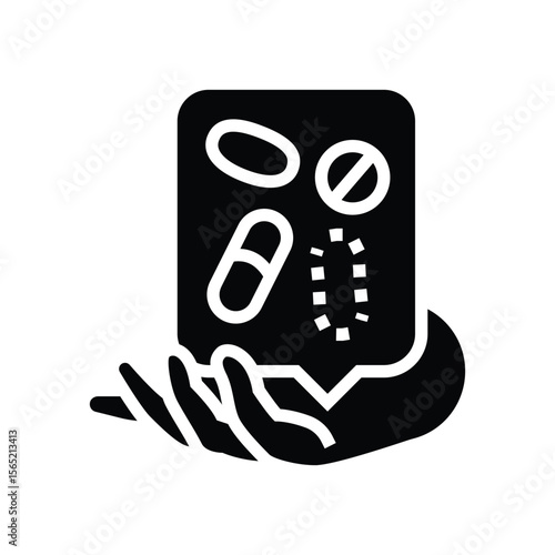 access essential medicines glyph icon vector illustration