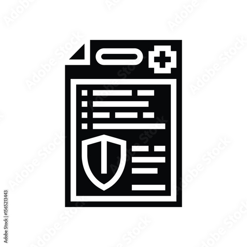 health insurance glyph icon vector illustration