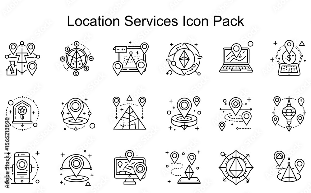 Fototapeta premium Location Services Icons