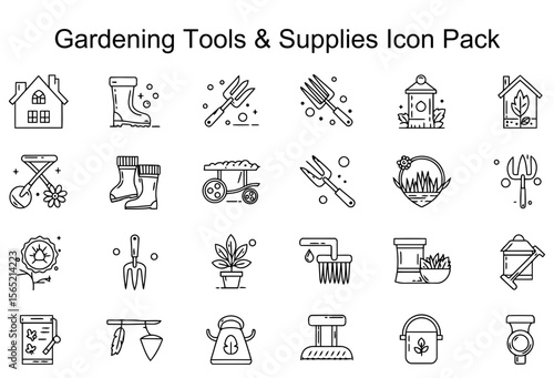 Gardening Tools & Supplies Icon Pack