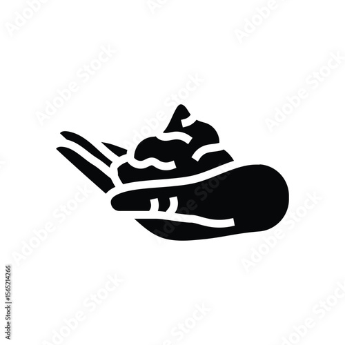 foaming soap hand glyph icon vector illustration