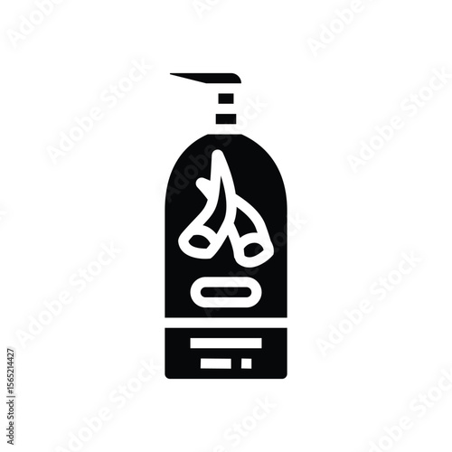 liquid soap aloe vera label glyph icon vector illustration